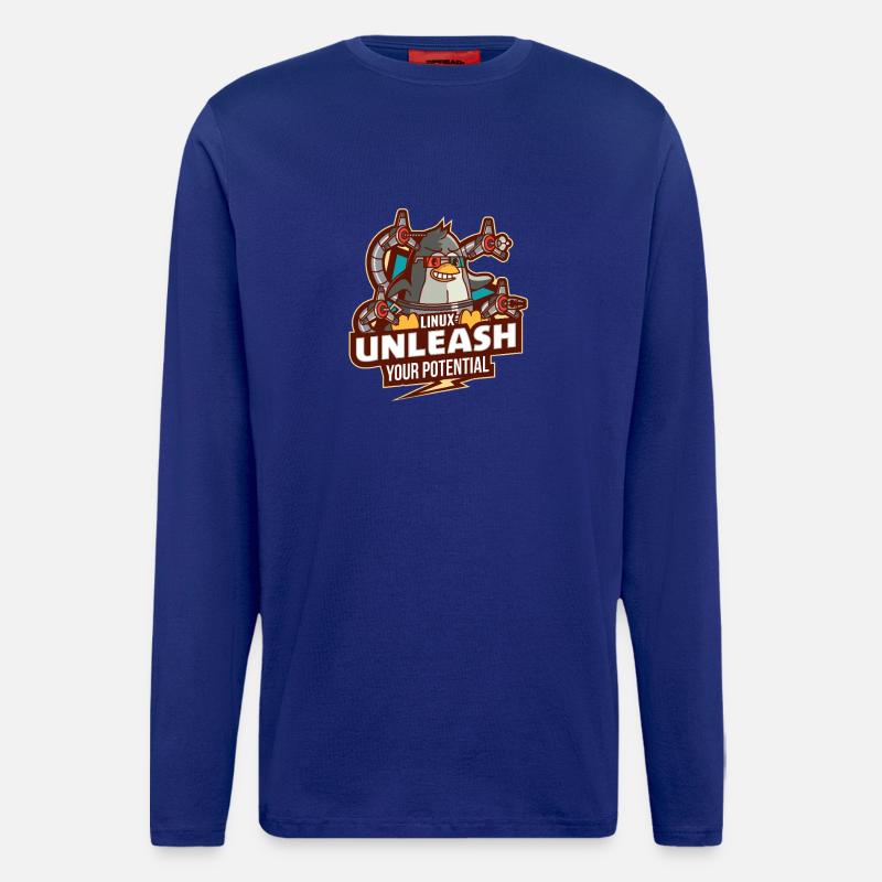 Linux entfesseln Sie Ihr Potenzial - Langarmshirt - made by SPREAD - Iconic Blue