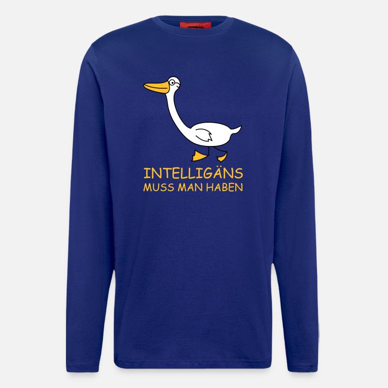 Intelligente Gans (b) - Langarmshirt - made by SPREAD  - Iconic Blue