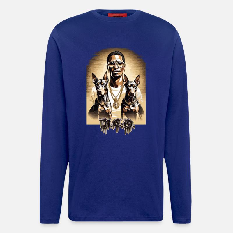 Rapper mit Dobermänner - Langarmshirt - made by SPREAD  - Iconic Blue