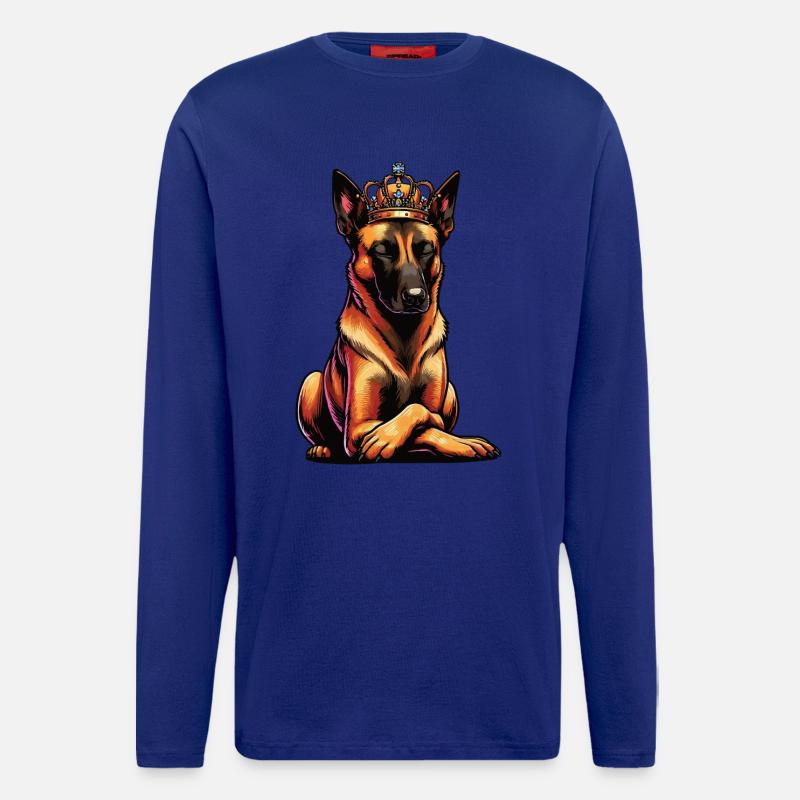 Berger Belge Malinois Propriétaire Malinois - Manches longues bio décontracté fabriqué en UE - Iconic Blue