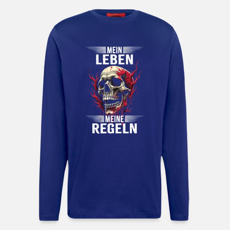 Mein Leben - Meine Regeln - Langarmshirt - made by SPREAD  - Iconic Blue