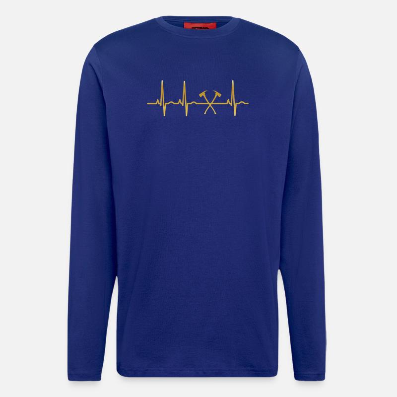 evolution ekg heartbeat FIREFIGHTER - Longsleeve - made by SPREAD  - Iconic Blue
