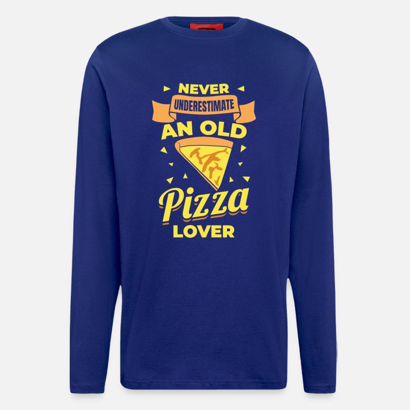 Never underestimate old pizza lovers - Longsleeve - made by SPREAD  - Iconic Blue