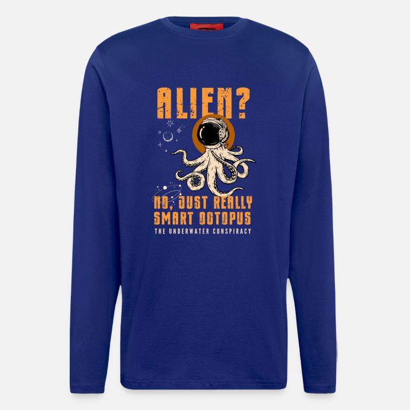 Alien? No, Just Smart Octopus - Longsleeve - made by SPREAD  - Iconic Blue