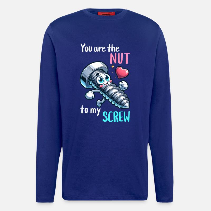 Funny Screwing Nut Pair Design - Longsleeve - made by SPREAD  - Iconic Blue