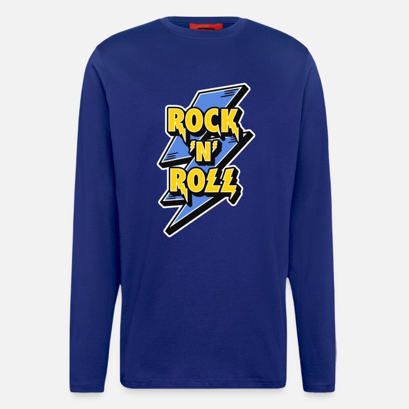 Rock 'N' Roll Lightning Bolt - Longsleeve - made by SPREAD  - Iconic Blue