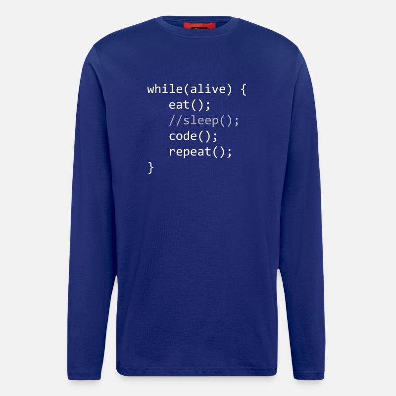 Code de son vivant - Manches longues bio décontracté fabriqué en UE - Iconic Blue