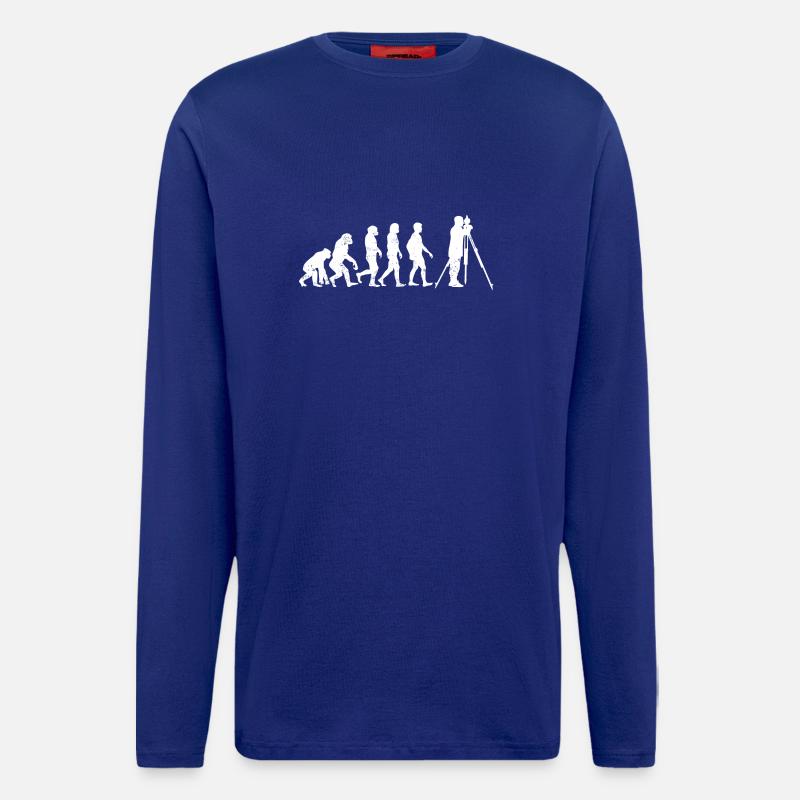 Landvermesser evolution vermesser geschenk beruf - Langarmshirt - made by SPREAD  - Iconic Blue