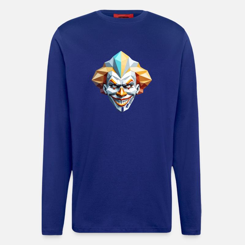 Clown Maske - Low Poly Design - Langarmshirt - made by SPREAD  - Iconic Blue
