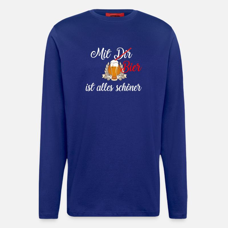 Mit Bier / Bier / Trinken / Party - Langarmshirt - made by SPREAD  - Iconic Blue