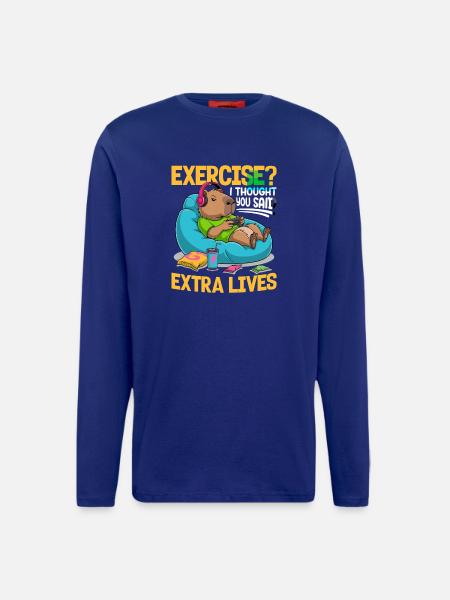 Capybara Gamer Gaming - Longsleeve - made by SPREAD  - Iconic Blue