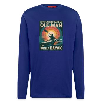 Never Underestimate an Old Man with a Kayak - Langarmshirt - made by SPREAD  - Iconic Blue - Vorne