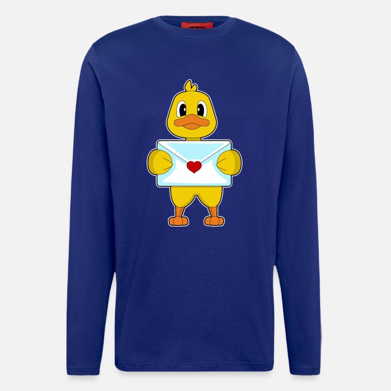 Lettre d’amour de canard - Manches longues bio décontracté fabriqué en UE - Iconic Blue