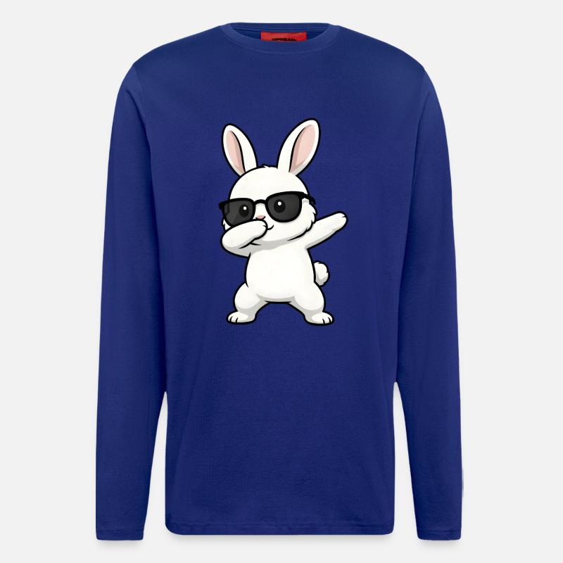 Lapin à dabber - Manches longues bio décontracté fabriqué en UE - Iconic Blue