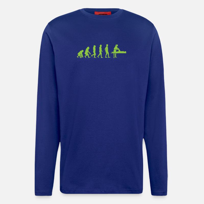 Evolution - Physiotherapist - Funny - Gift - Longsleeve - made by SPREAD  - Iconic Blue