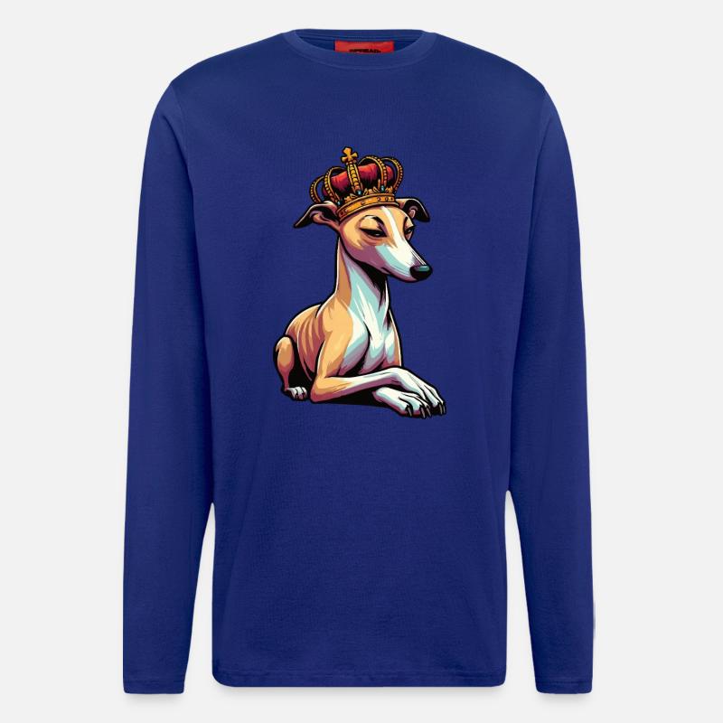 Whippet Greyhound Whippets Propriétaire de lévrier - Manches longues bio décontracté fabriqué en UE - Iconic Blue