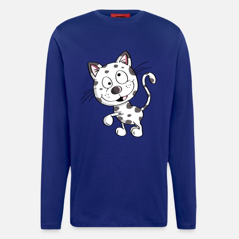 Chat mignon - Chats - Chat - Stubentiger - Manches longues bio décontracté fabriqué en UE - Iconic Blue
