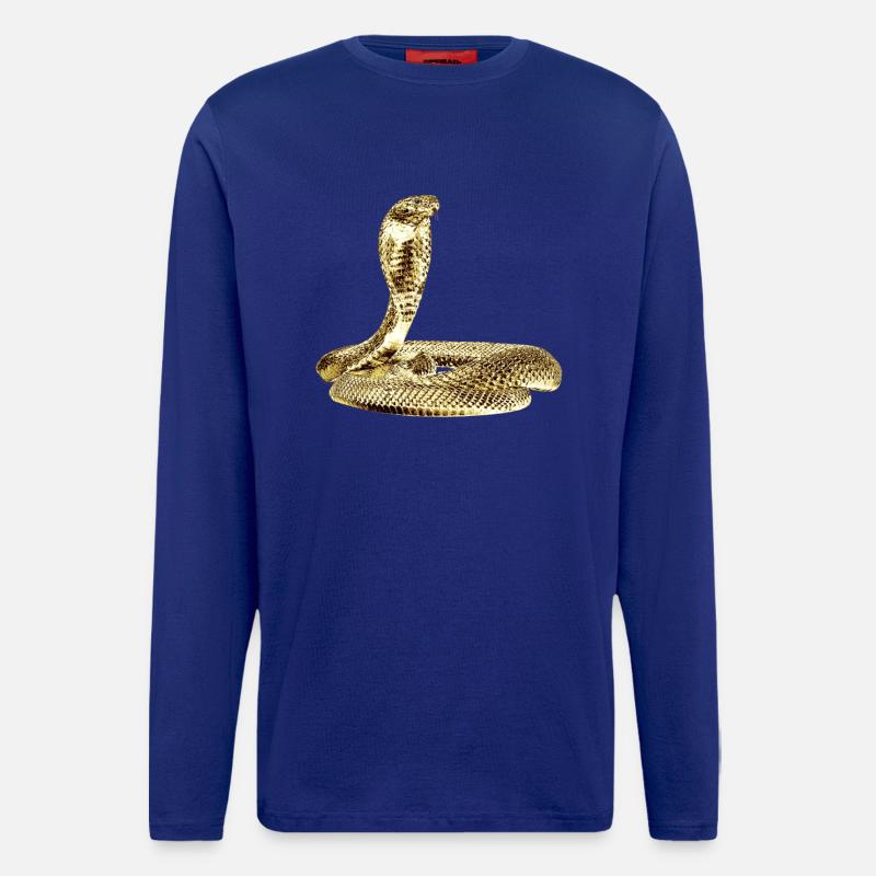 Cobra in attack on Black - Longsleeve - made by SPREAD  - Iconic Blue