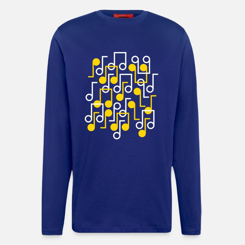Musiknoten Muster im Retro-Stil - Langarmshirt - made by SPREAD  - Iconic Blue