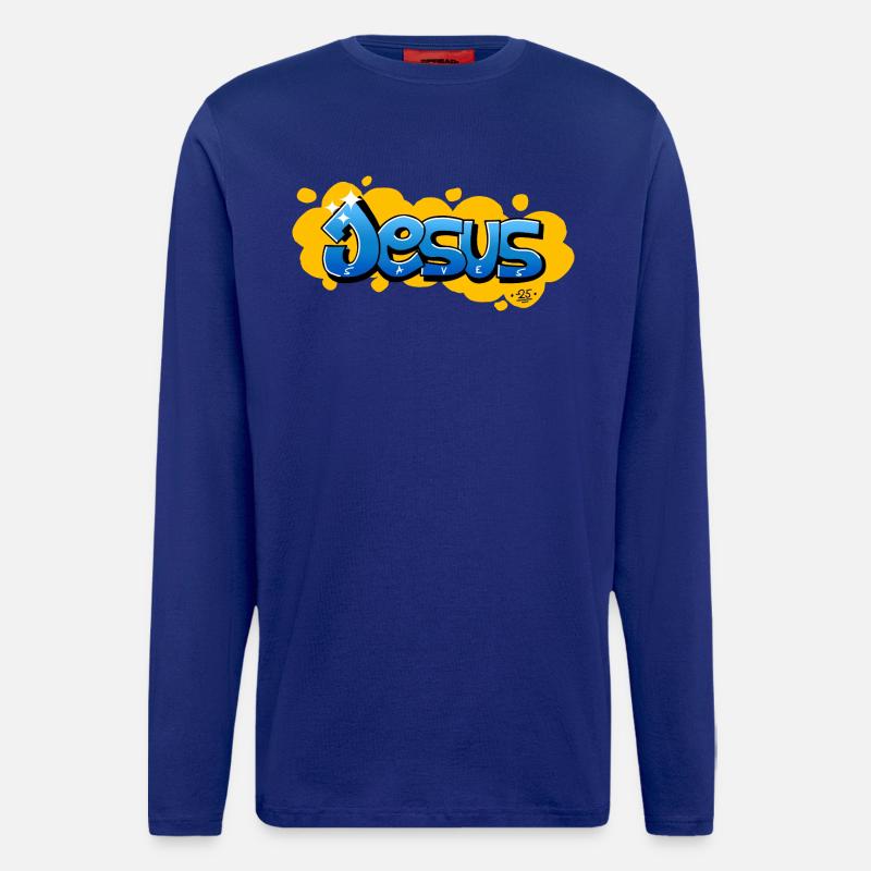 Jesus saves - Langarmshirt - made by SPREAD  - Iconic Blue