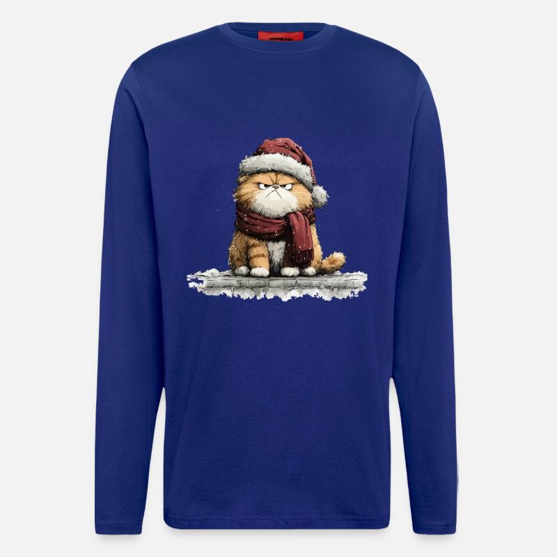 Grimmiger Weihnachtskater - Langarmshirt - made by SPREAD  - Iconic Blue