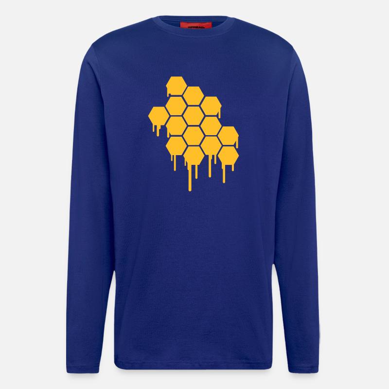 Honeycombs Pattern - Langarmshirt - made by SPREAD  - Iconic Blue