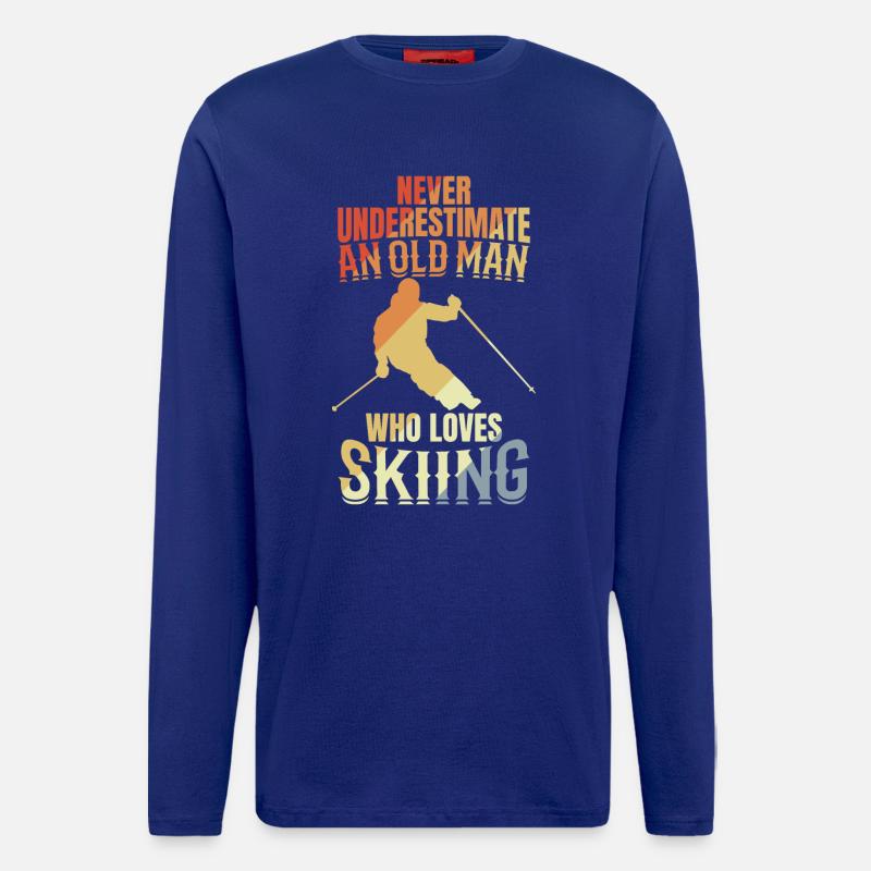 Never underestimate an old skier - Longsleeve - made by SPREAD - Iconic Blue