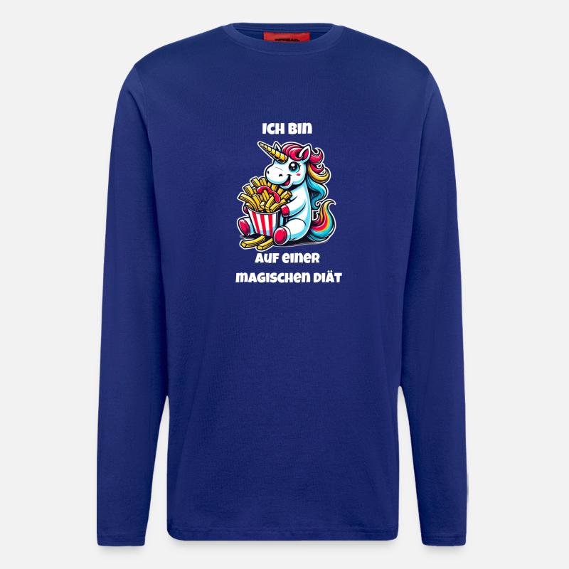 Einhorn Pommes Spaß - Langarmshirt - made by SPREAD  - Iconic Blue