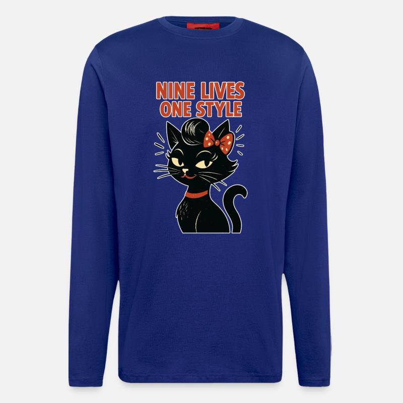 Rockabilly Cat: 50s Retro - Longsleeve - made by SPREAD  - Iconic Blue
