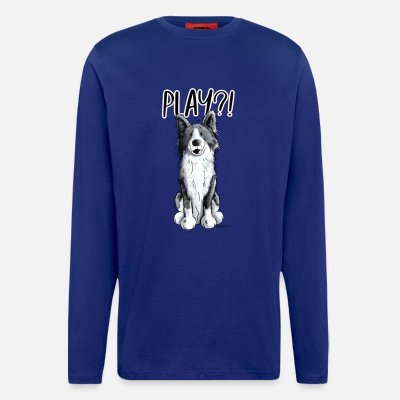 Border Collie Play - Langarmshirt - made by SPREAD  - Iconic Blue