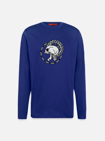 Skull Chain Punk-3c - Langarmshirt - made by SPREAD  - Iconic Blue