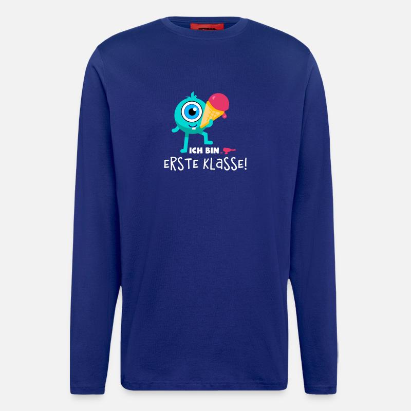 Schulstart Monster Erdbeer - Langarmshirt - made by SPREAD  - Iconic Blue