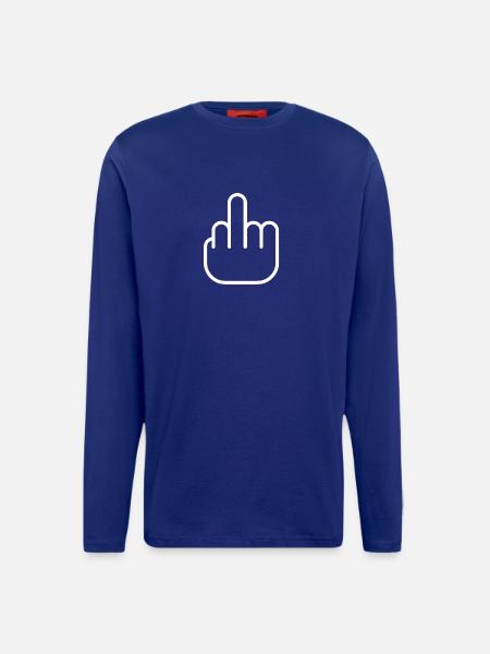 Mittelfinger, Stinkefinger - Langarmshirt - made by SPREAD - Iconic Blue