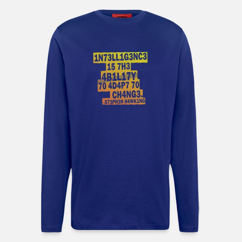 Stephen Hawking - Intelligence - Longsleeve - made by SPREAD  - Iconic Blue