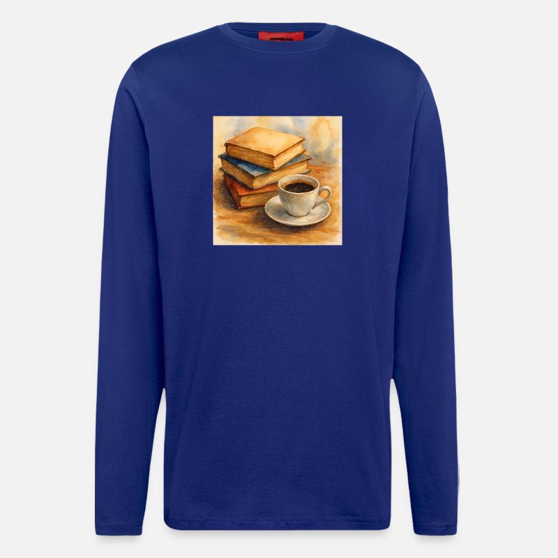 Book and coffee - Longsleeve - made by SPREAD - Iconic Blue