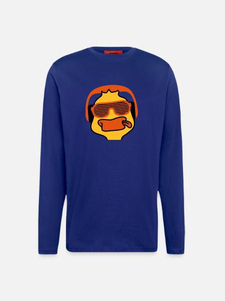 Party Duck - Manches longues bio décontracté fabriqué en UE - Iconic Blue