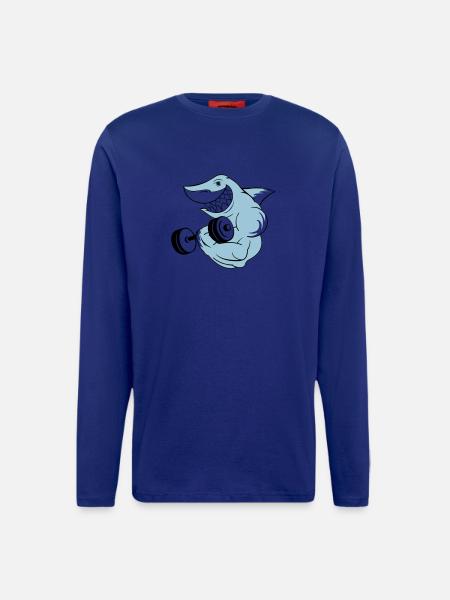 shark_bodybuilder - Langarmshirt - made by SPREAD - Iconic Blue