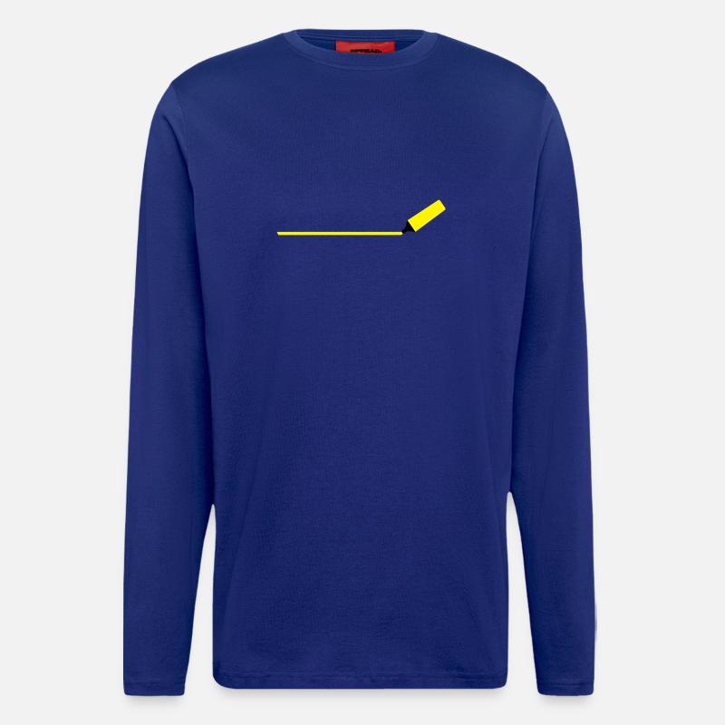 Textmarker mit Linie - Langarmshirt - made by SPREAD  - Iconic Blue