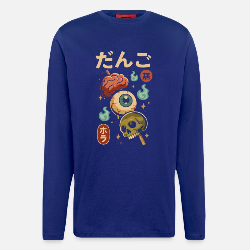 Japanischer Horror Dango - Langarmshirt - made by SPREAD  - Iconic Blue