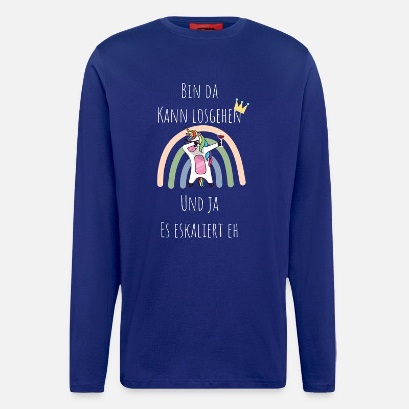 Unicorn Regenbogen Eskalation - Langarmshirt - made by SPREAD  - Iconic Blue