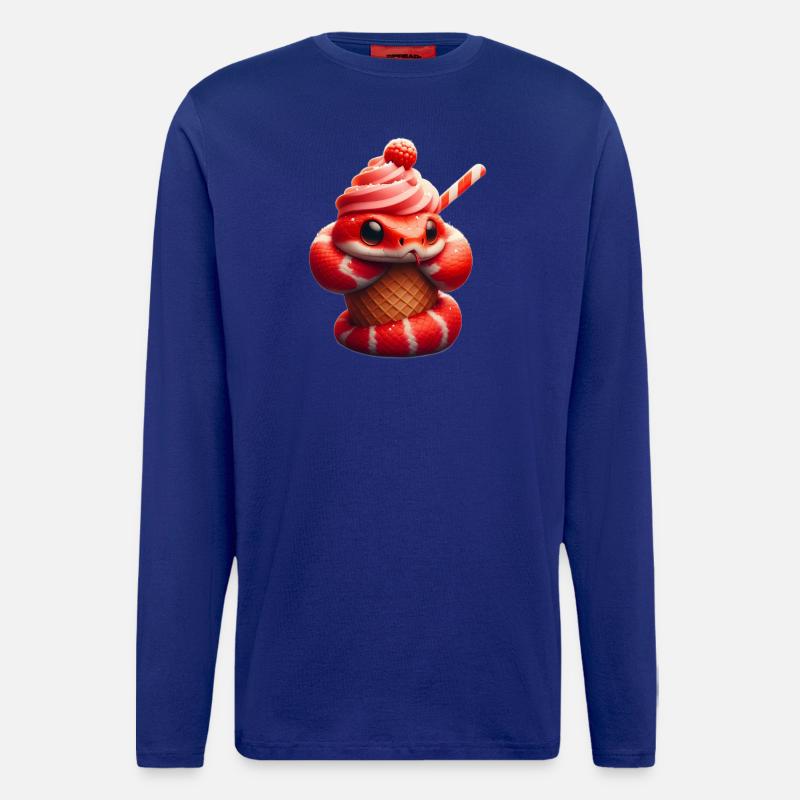Cute Snake in Cone - Longsleeve - made by SPREAD  - Iconic Blue