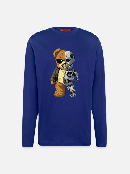 Bear Robot Cyborg - Longsleeve - made by SPREAD  - Iconic Blue