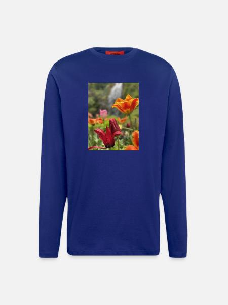 Tulpen bunt - Langarmshirt - made by SPREAD - Iconic Blue