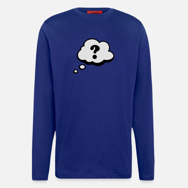 Bulle Comiques point d'interrogation - Manches longues bio décontracté fabriqué en UE - Iconic Blue