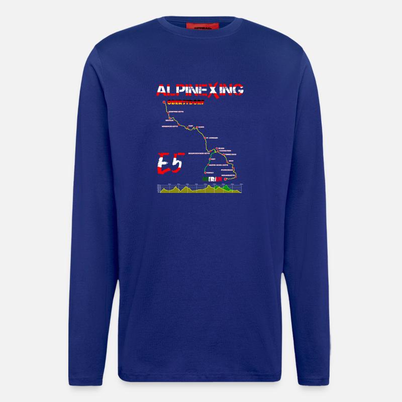 E5 Oberstdorf Meran - Langarmshirt - made by SPREAD  - Iconic Blue