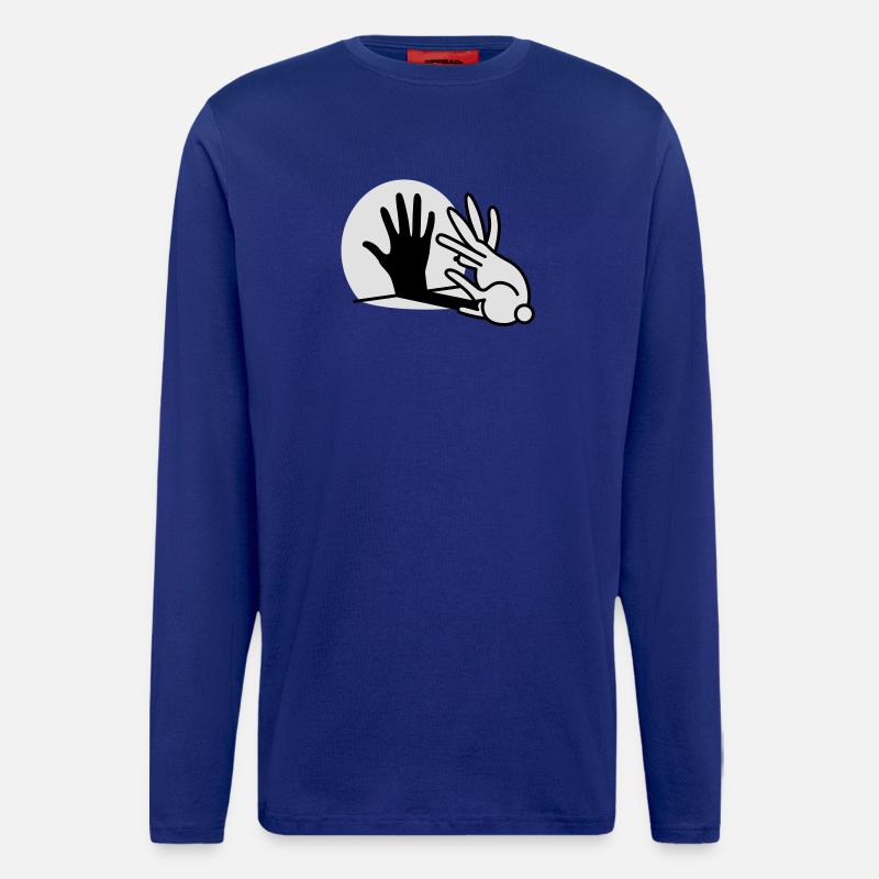hand shadow rabbit 2 clr - Longsleeve - made by SPREAD  - Iconic Blue