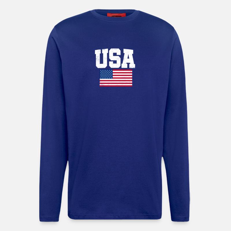 USA - Langarmshirt - made by SPREAD - Iconic Blue
