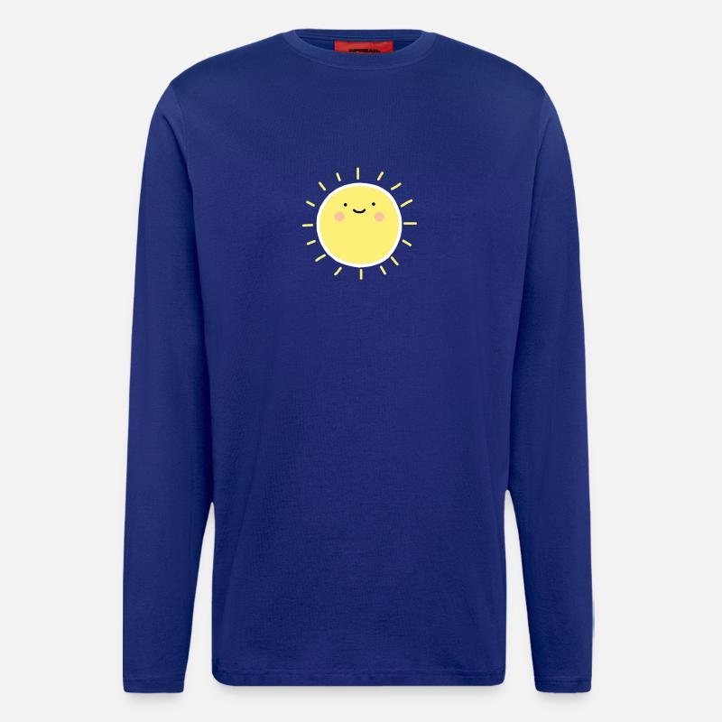 Sonne Smiley Glücklich - Langarmshirt - made by SPREAD - Iconic Blue