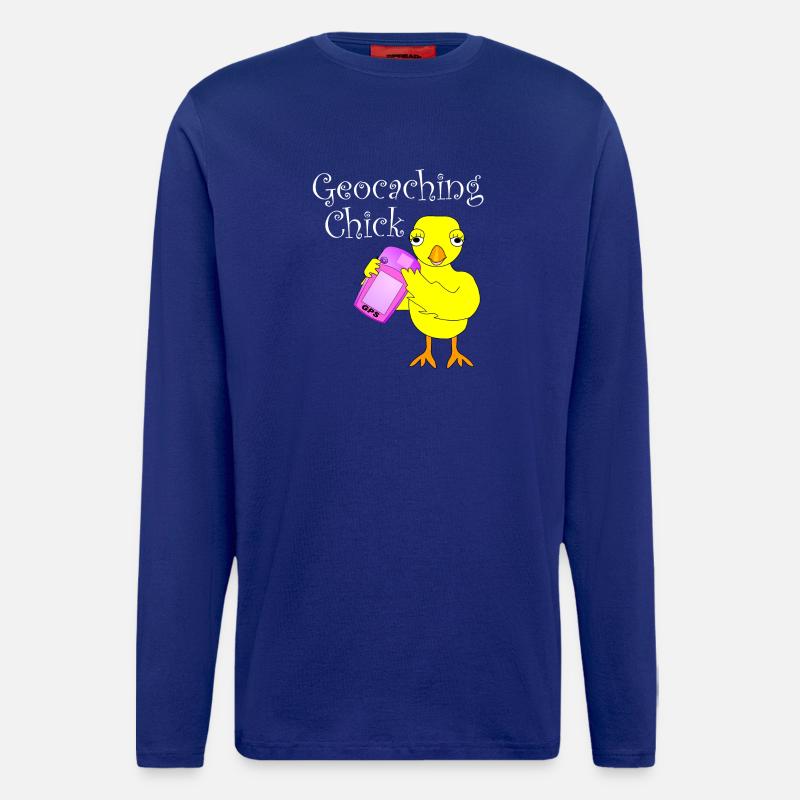Geocaching Chick White Text - Longsleeve - made by SPREAD  - Iconic Blue