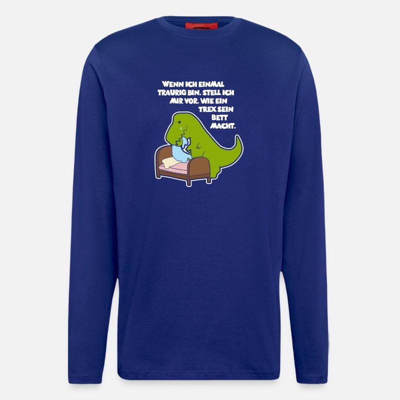 T-Rex at bed - Design - Longsleeve - made by SPREAD  - Iconic Blue